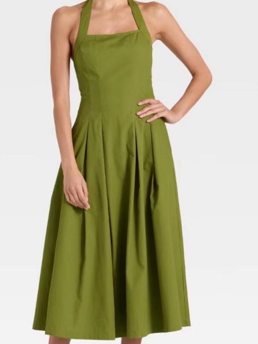 a new day Olive Halter Midi Dress